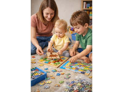 Как и когда учить детей собирать пазлы
