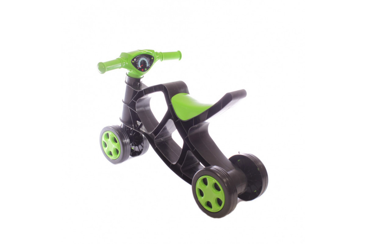 Детский беговел Минибайк 0136/01 черный с зелёным