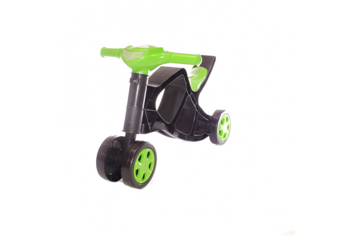 Детский беговел Минибайк 0136/01 черный с зелёным