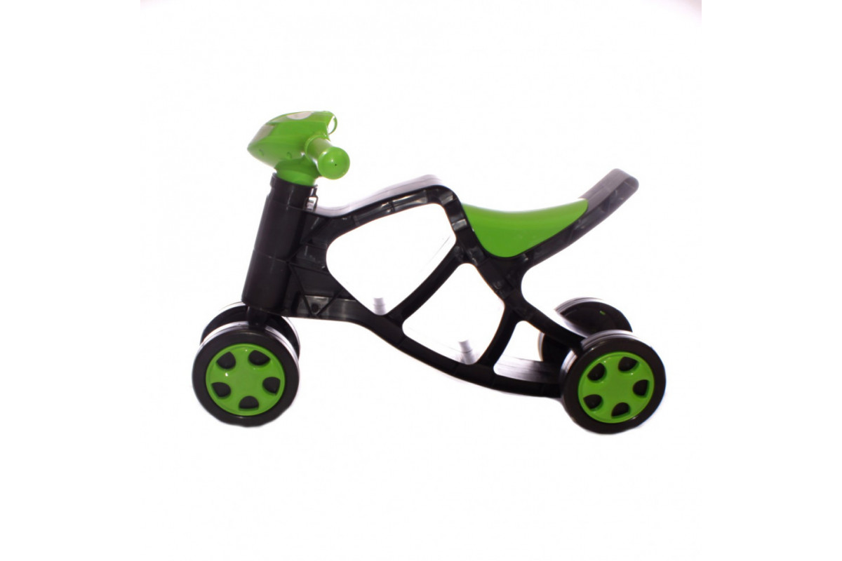 Детский беговел Минибайк 0136/01 черный с зелёным