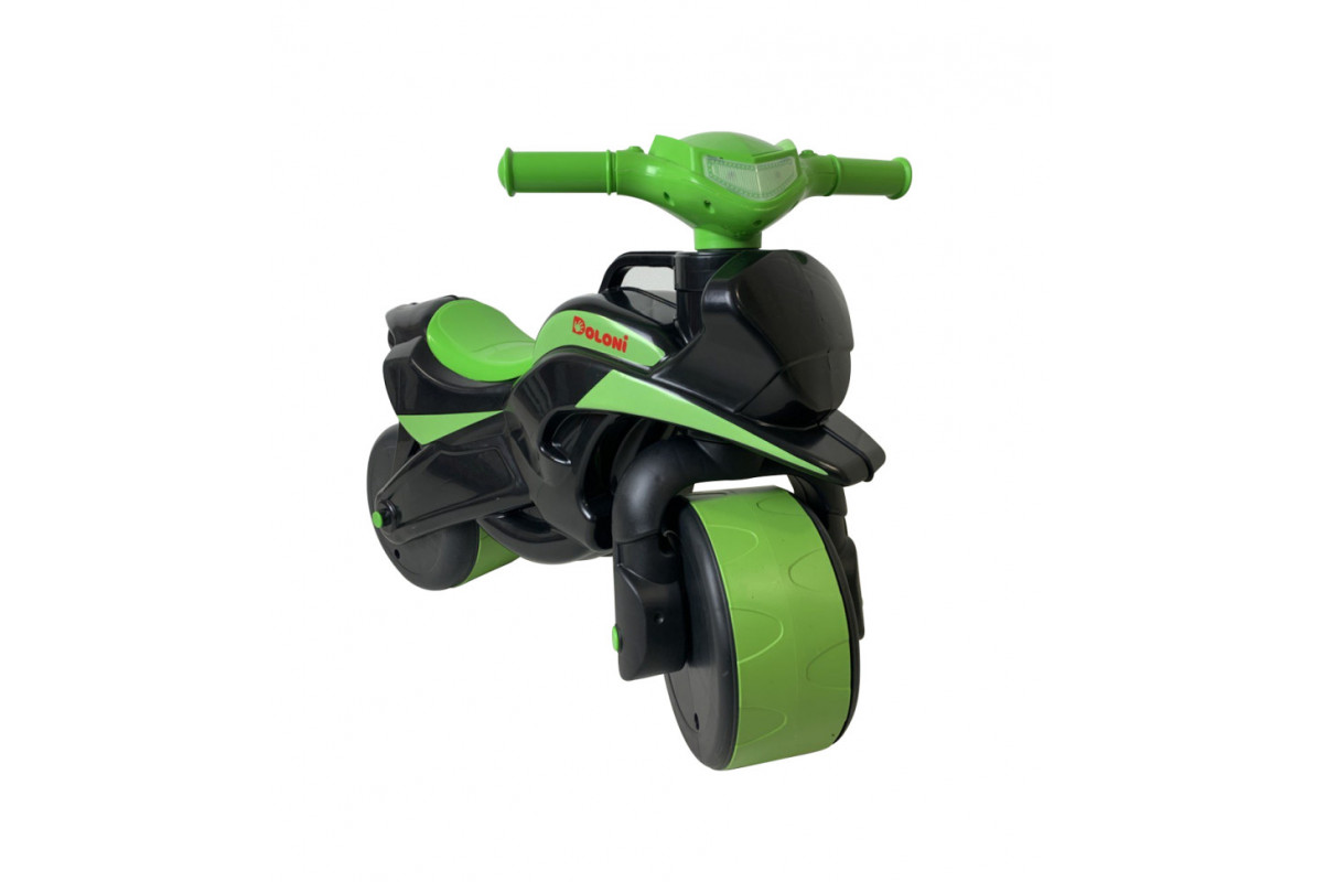 Мотобайк беговел музыкальный Doloni Toys 0139/59 Черно-Зелёный