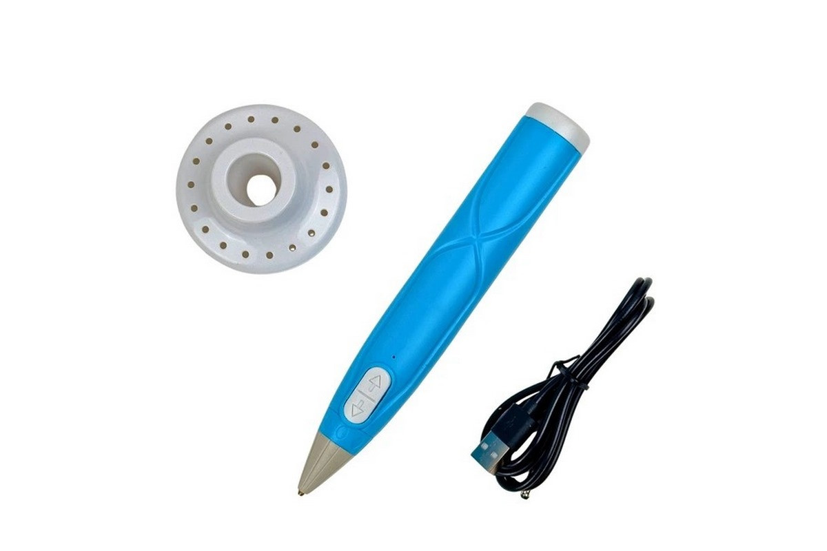 Набір для творчості 3D ручка AK 0011(Blue) 17 см, 9 трафаретів