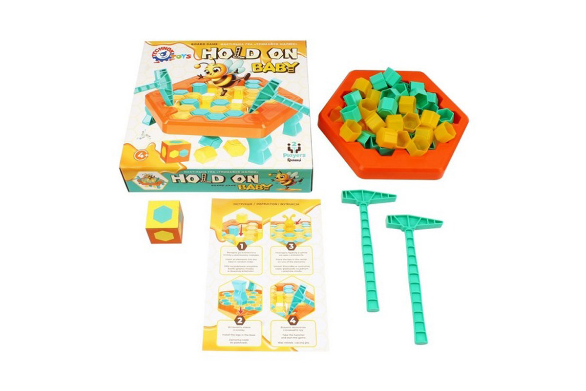 Настольная игра "Держись малыш" 9741, 1 пчелка, 2 молоточка