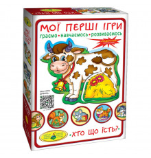 Детская настольная игра "Кто что ест?" 81138, 12 животных