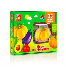 Набор магнитов MAXI "Овощи и фрукты" Vladi Toys VT3106-28, 23 шт