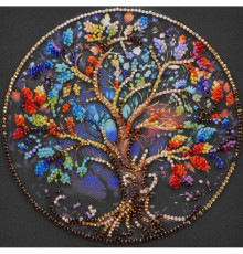 Набор-мини для вышивки бисером "Цвет жизни" AM-252, 15х15 см