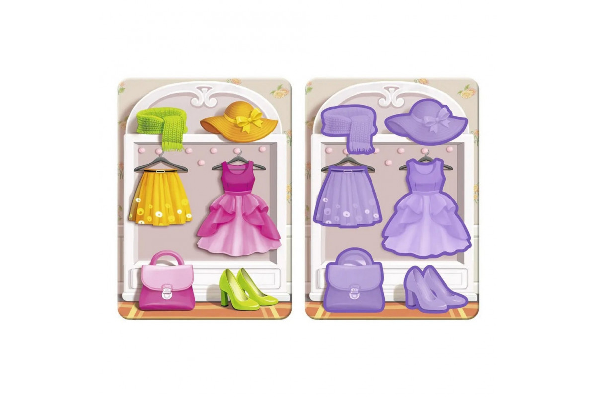 Деревянный пазл-вкладыш "Одежда-2" Ubumblebees (ПСФ119) PSF119 фон с подсказкой