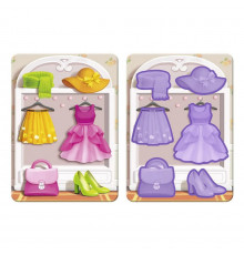 Деревянный пазл-вкладыш "Одежда-2" Ubumblebees (ПСФ119) PSF119 фон с подсказкой