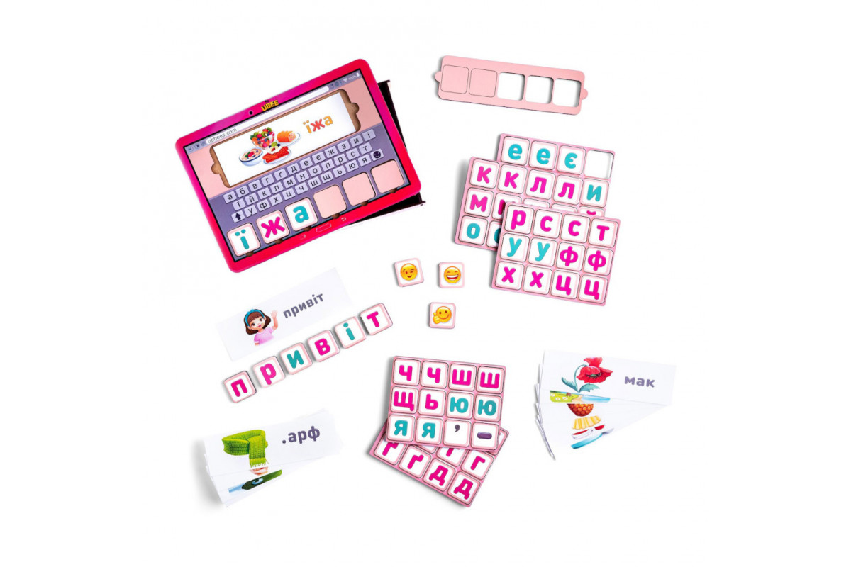 Планшет для девочек "Собери слово по картинке" Ubumblebees (ПСД199-УКР) PSD199-UKR на украинском языке