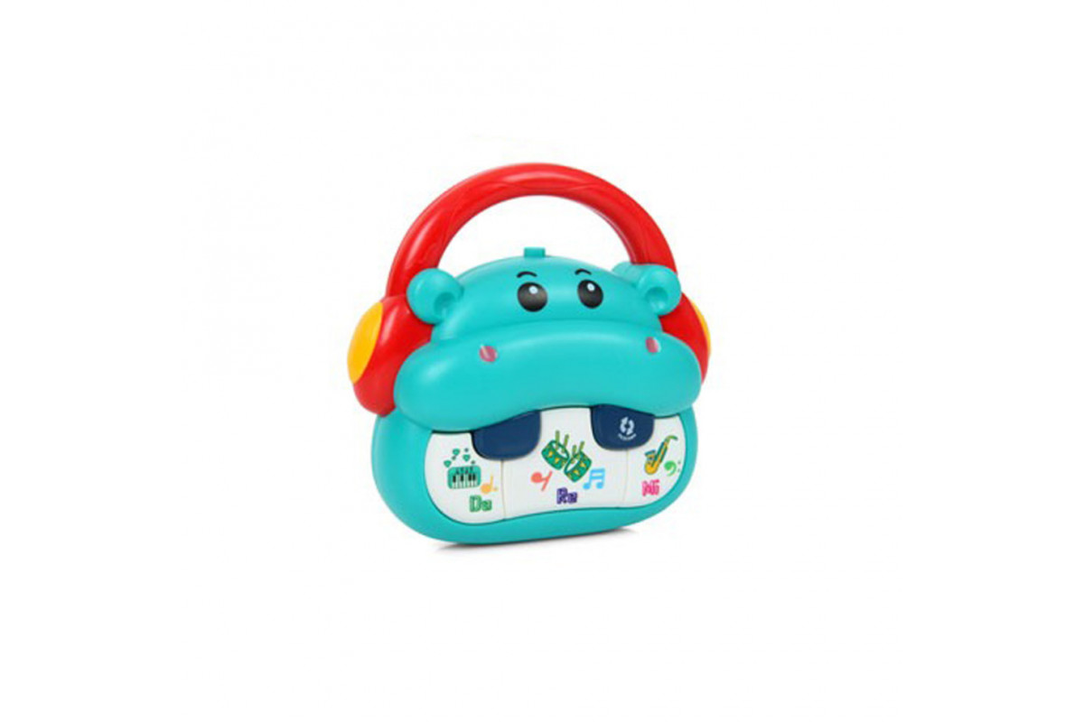 Дитяче піаніно "Бегемот" FT0056C 12 см, навчальне, музика, звук