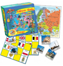 Настольная игра "Вокруг света. Лото географическое. ЕВРОПА" MKB0144 на укр. языке
