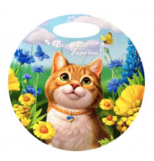 Деревянная доска "Рыжий котик" Ubumblebees (ПСФ155) PSF155 круглая