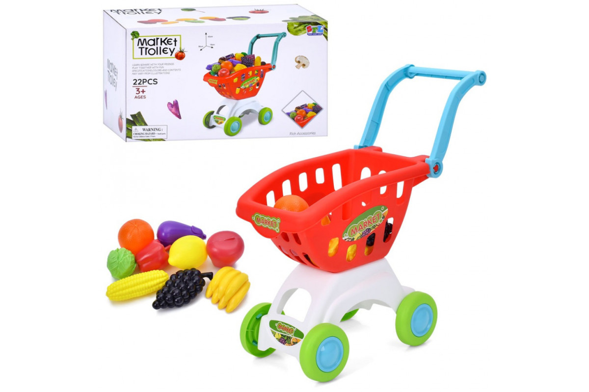 Игровой набор "Тележка" 16898 продукты 22 предмета