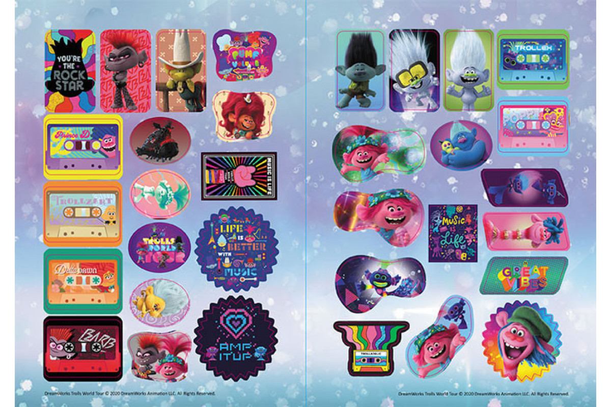 Книжка-раскраска с наклейками.  Королева Барб. Тролли 2 1271010 на укр. языке