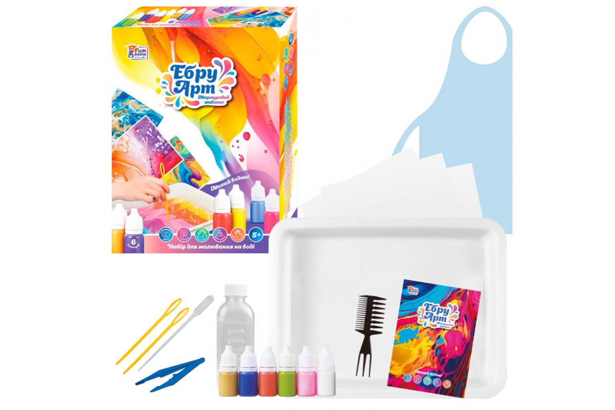 Дитячий набір для творчості в техниці Ебру 62742, 6 пігментів