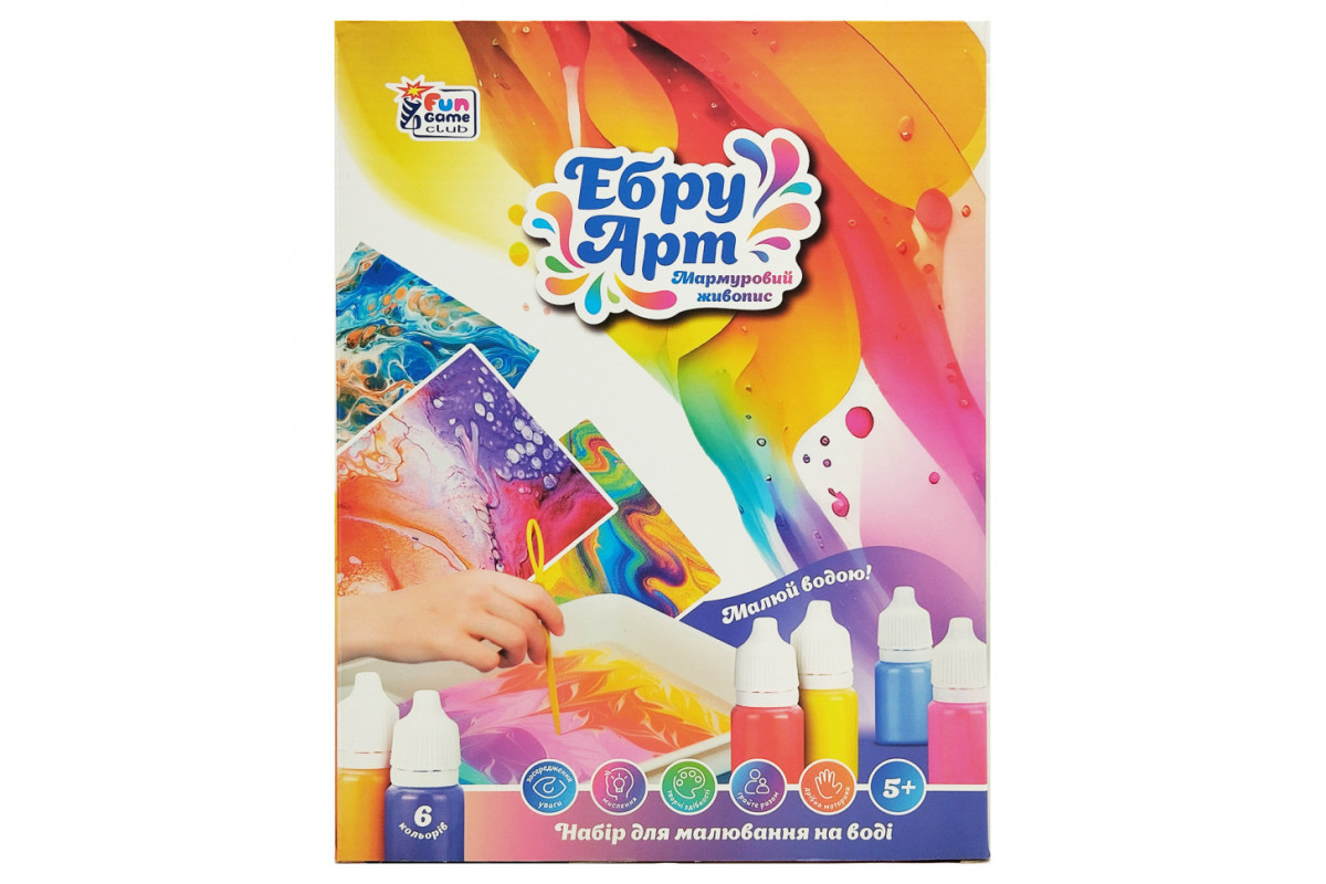 Дитячий набір для творчості в техниці Ебру 62742, 6 пігментів