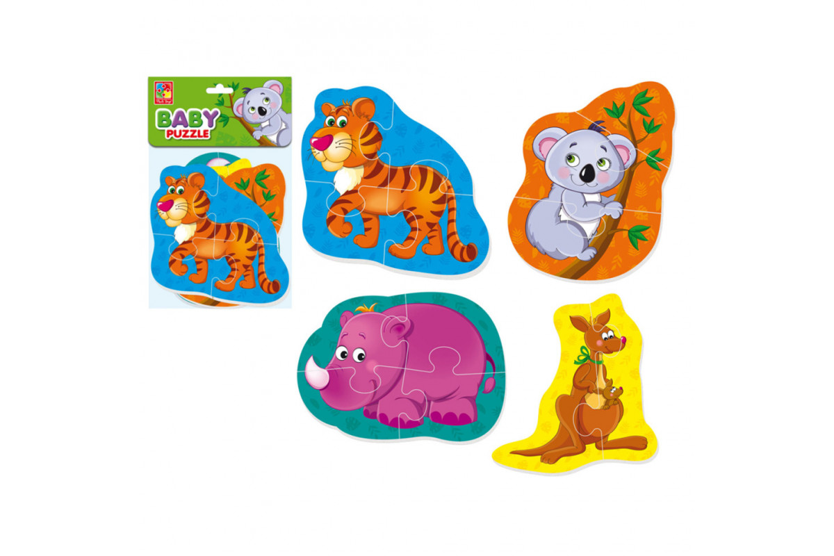 Мягкие бейби пазлы "Тигрёнок и друзья" VT1106-72 Укр