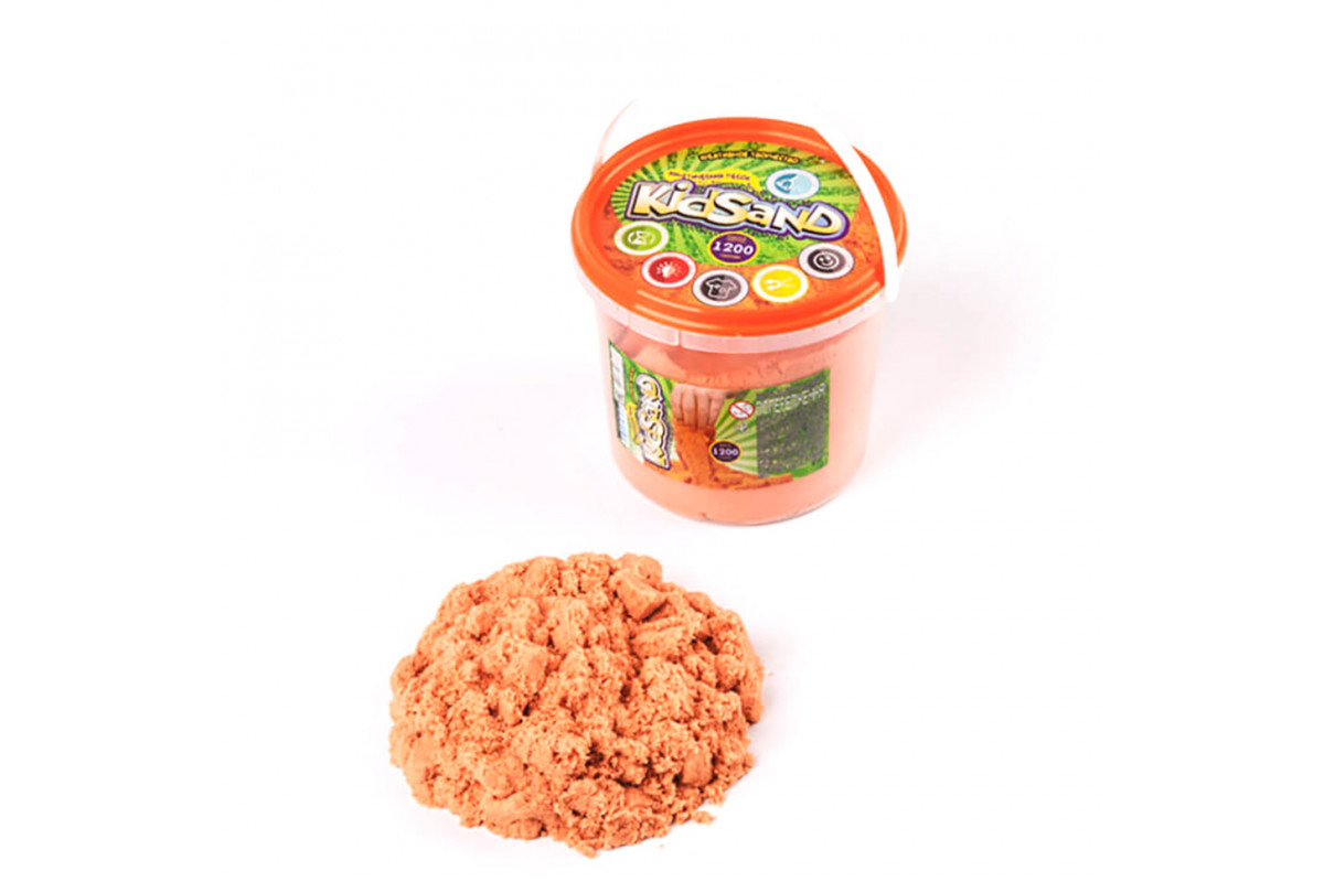 Набір креативної творчості "Кінетичний пісок "KidSand" KS-01-04, 1200 гр Помаранчевий
