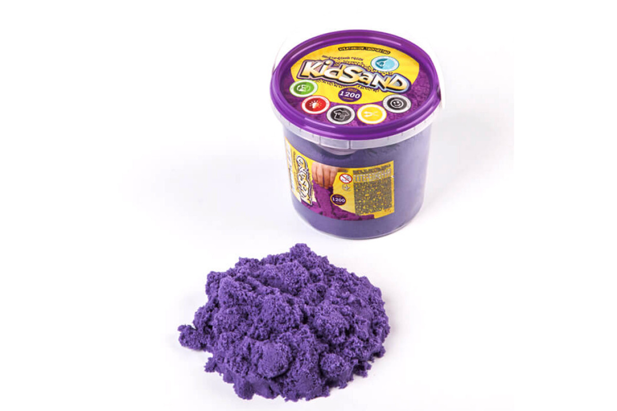 Набір креативної творчості "Кінетичний пісок "KidSand" KS-01-04, 1200 гр Фіолетовий