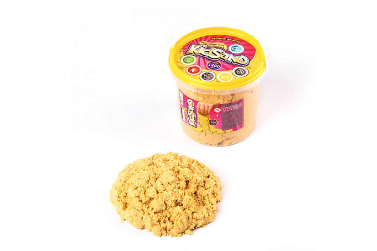 Набір креативної творчості "Кінетичний пісок "KidSand" KS-01-04, 1200 гр Жовтий