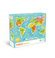 Пазлы классические "Карта мира" 300704, 100 элементов