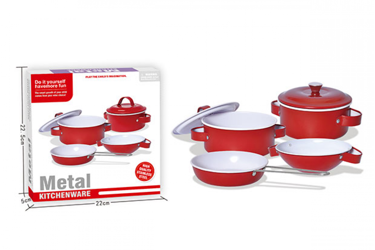 Дитячий набір посуду "Kitchenware" 620-B5(Red) каструля, пательня