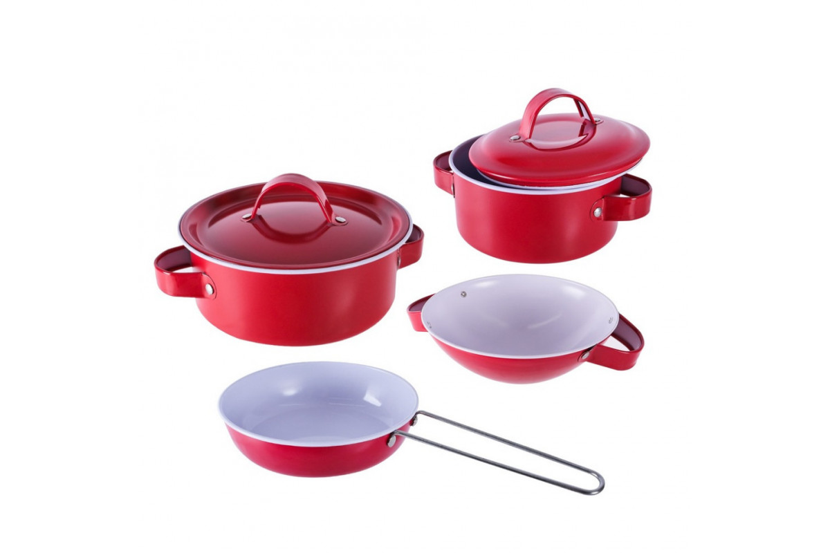 Дитячий набір посуду "Kitchenware" 620-B5(Red) каструля, пательня