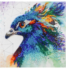 Набор-мини для вышивки бисером "Почтенный павлин" AM-253, 15х15 см