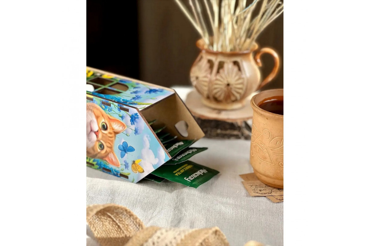 Чайный домик "Рыжий котик" Ubumblebees (ПСФ156) PSF156 деревянный