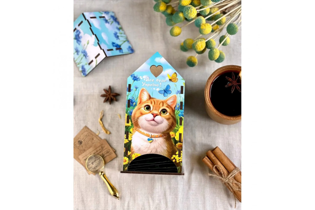 Чайный домик "Рыжий котик" Ubumblebees (ПСФ156) PSF156 деревянный