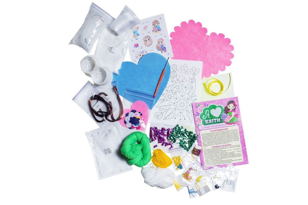 Большой набор для творчества "Я люблю цветы" 10100652, 8 изделий своими руками