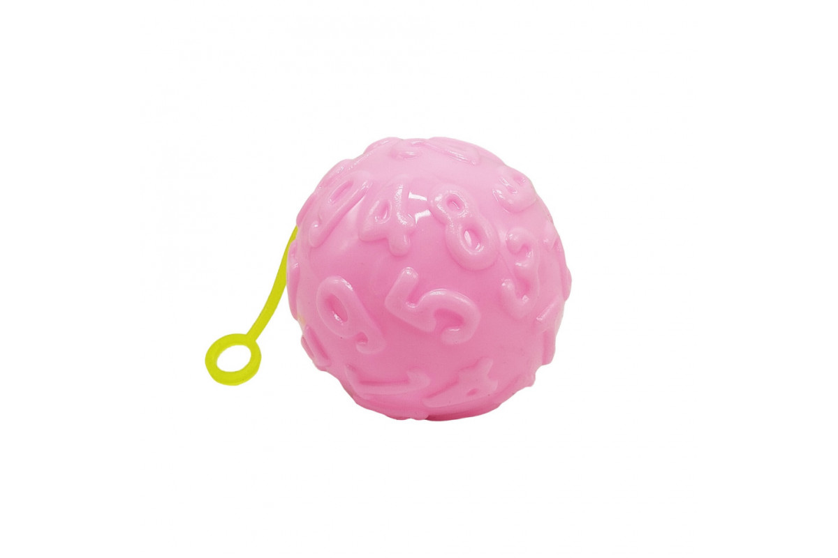 М'яч дитячий MS 4286(Pink) 7,5 см, текстурний, пискавка, мерехтить