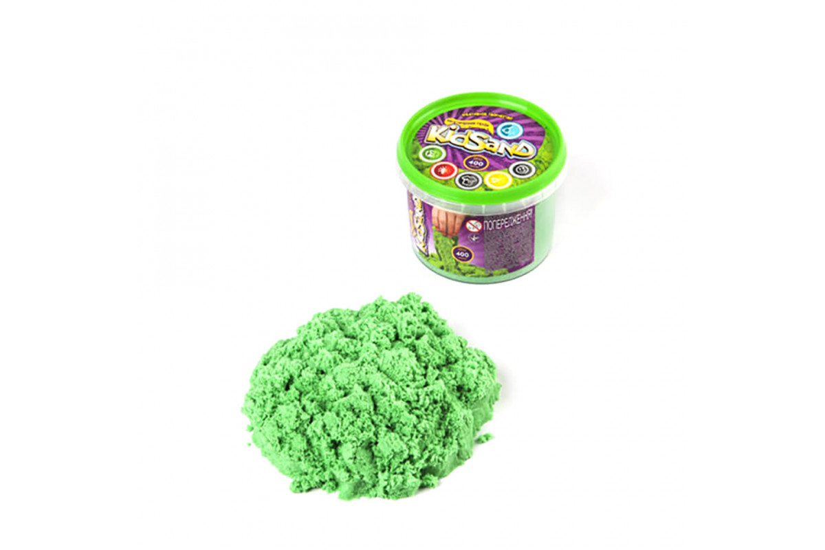 Набір креативної творчості "Кінетичний пісок "KidSand" KS-01-06, 400 гр Зелений