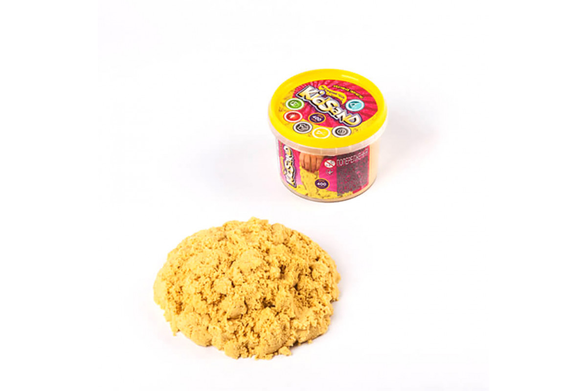 Набір креативної творчості "Кінетичний пісок "KidSand" KS-01-06, 400 гр Жовтий