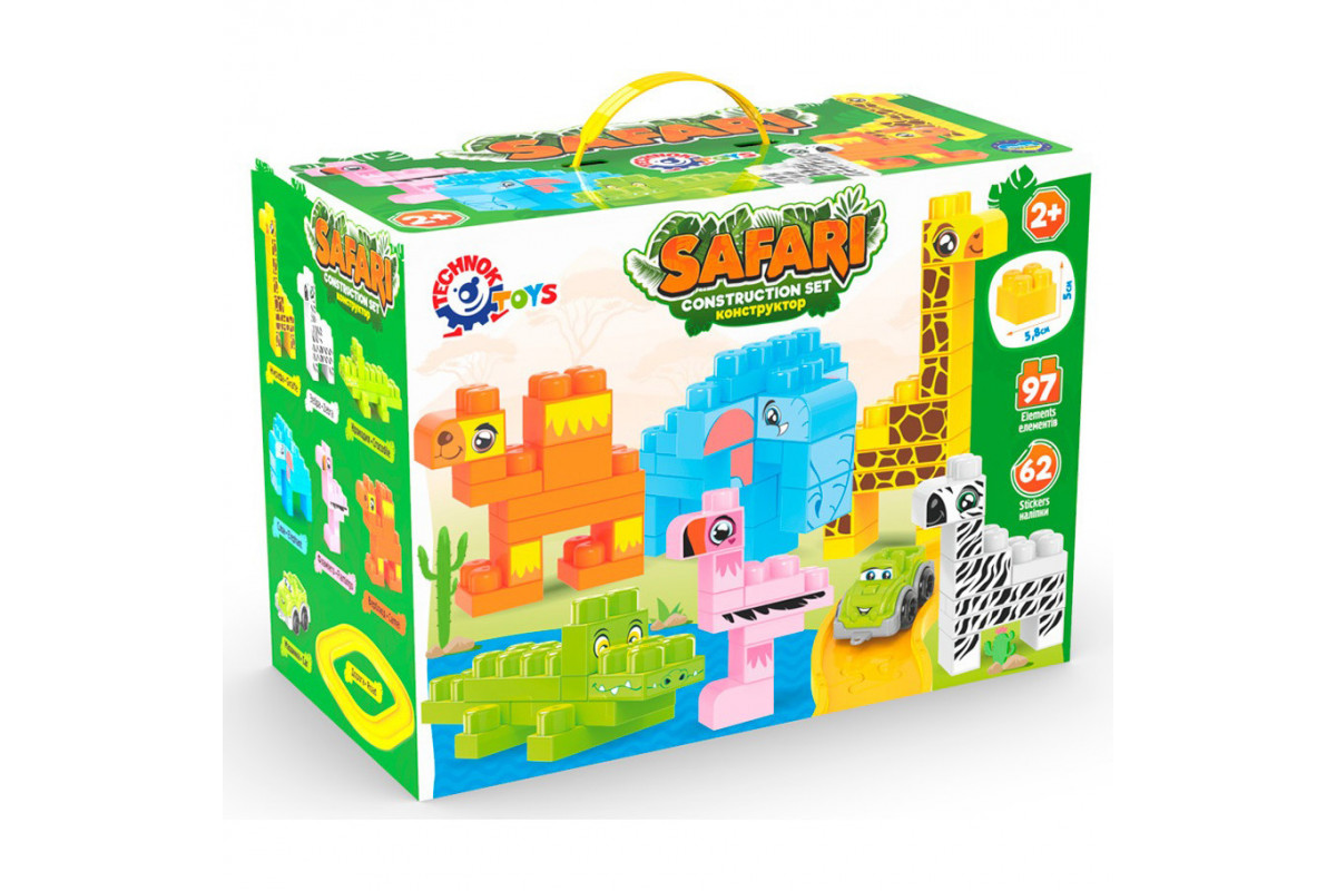 Детский конструктор "Сафари" 9383TXK 97 элементов и 62 наклейки