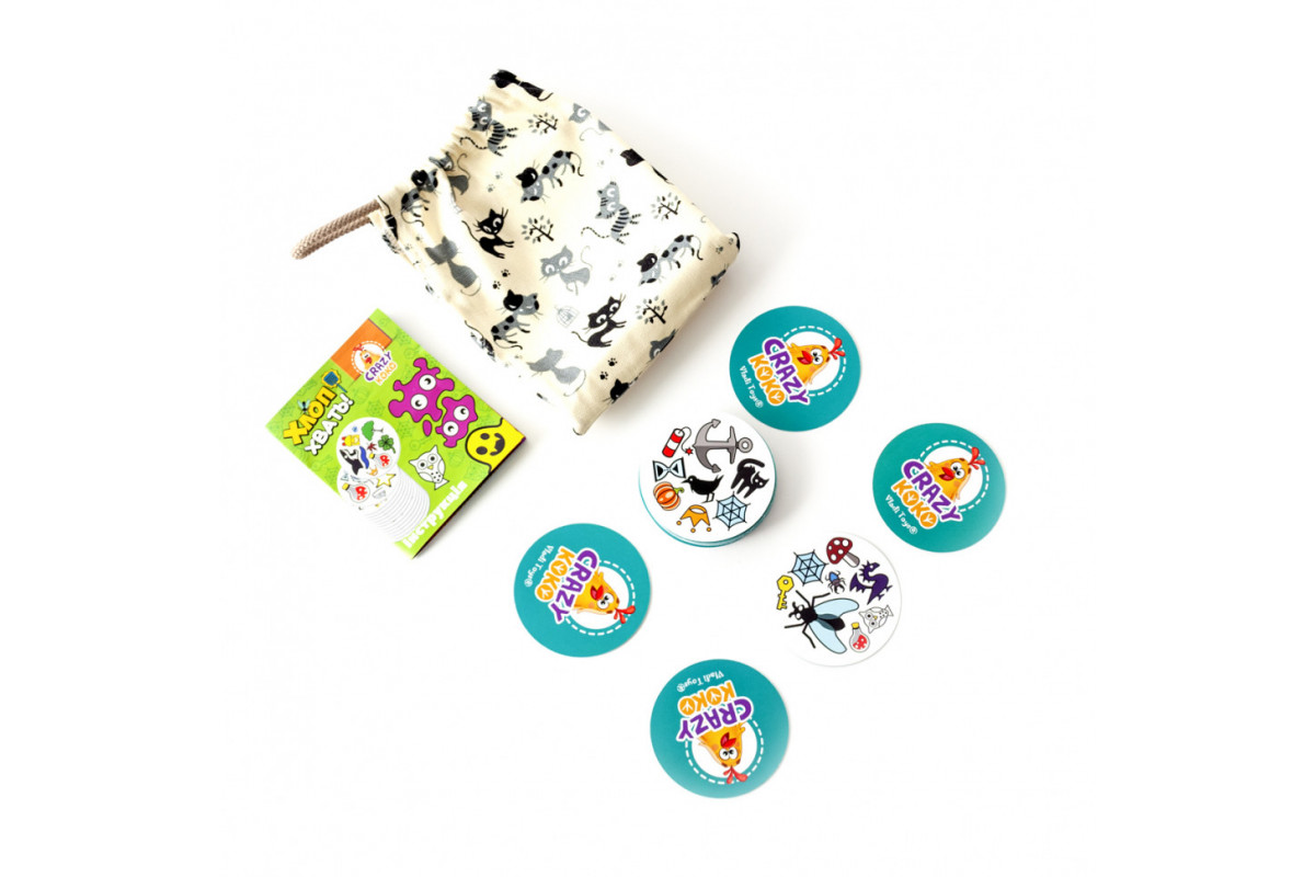 Детская настольная игра в мешочке "Хлоп! Хвать!" VT8077-13, 56 карточек