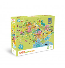 Пазлы классические "Карта Украины" 300706, 100 элементов
