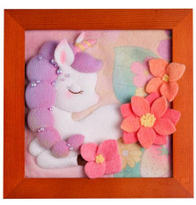 Набор для валяния иглой "Единорог" YG0252 рамка 18х18 см, дерево