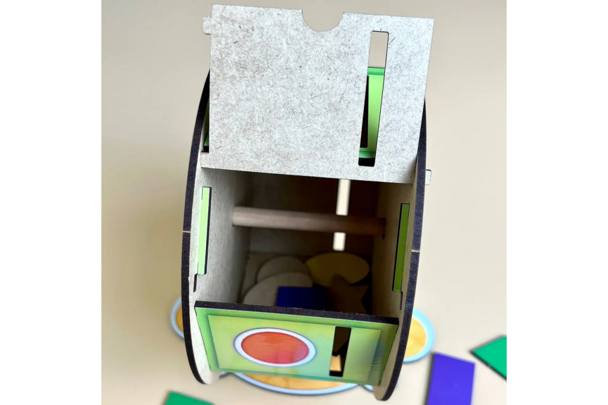 Деревянный сортер "Барабан" Ubumblebees (ПСФ135) PSF135 геометрические фигуры