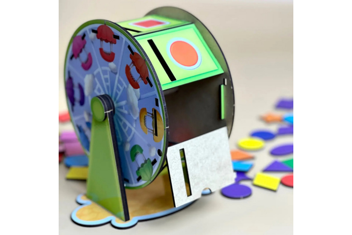 Деревянный сортер "Барабан" Ubumblebees (ПСФ135) PSF135 геометрические фигуры