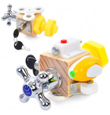 Детский развивающий Бизикуб 6 в 1 MD 0847 спинер, колесо, ключ, винт