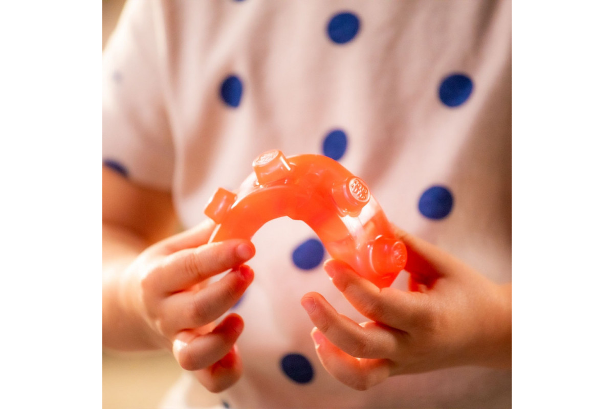 Детский сенсорный конструктор "Красный трактор" Jelly Blox 932945, 12 деталей