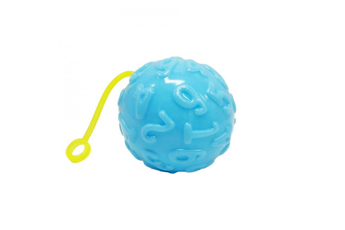 Мяч детский MS 4286(Blue) 7,5 см, текстурный, пищалка, мерцает