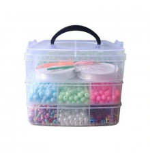 Большой набор бисера 330-146 трехэтажный бокс, бисер, бусины