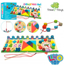 Деревянная игрушка Центр развивающий MD 1603 рыбалка, часы, танграм, цифр, слова англ.
