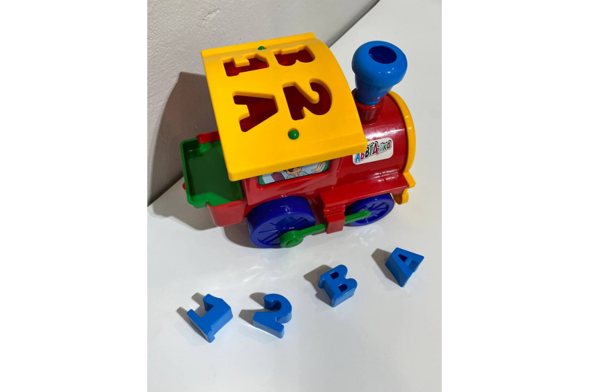 Детский сортер-паровоз "Солнышко" №1  1-015, 4 детали