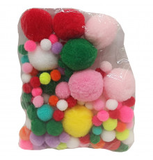 Декоративные помпоны для творчества S-04_помпон 1-3 см 145-155 штук