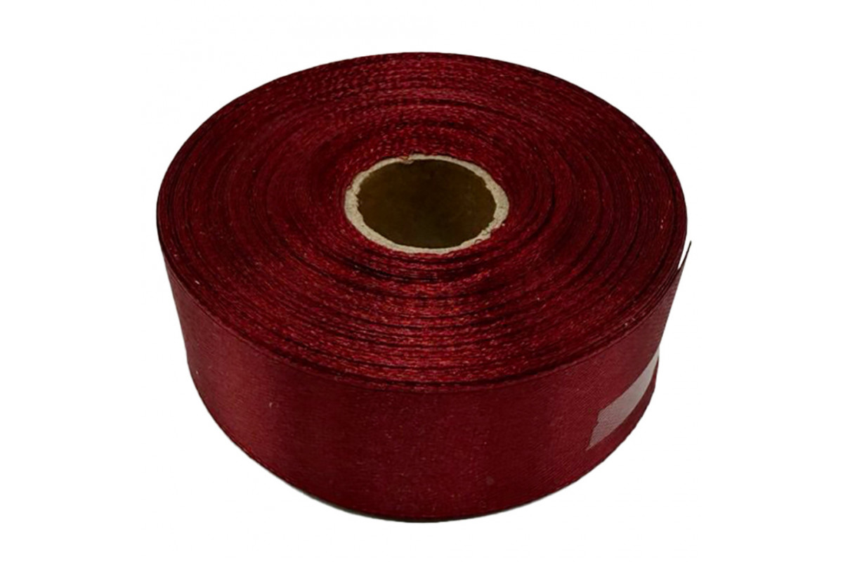 Атласная лента для рукоделия АБ-324, 2,5 см х 23 м, бордо