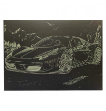 Гравюра А4 "Спорткар-1" ГрА4-8з эконом вариант в пакете 29,7х21 см