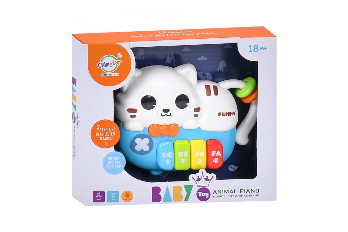 Дитяче піаніно "Котик" 503-23 звуки тварин 15 см, музика